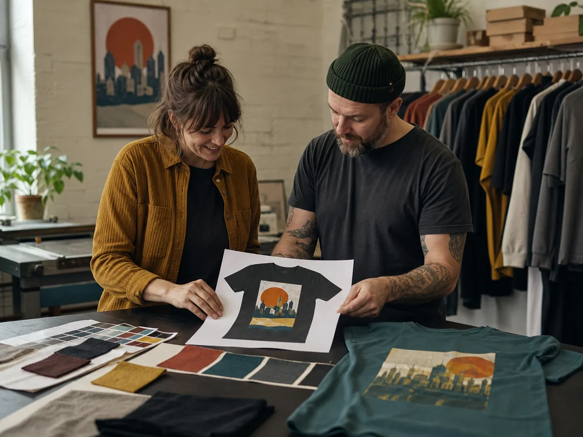 Reviewing a business apparel order and brand color match
